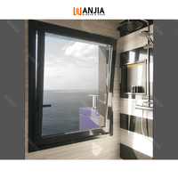 WANJIA Fenêtre design moderne Fenêtre style américain à double vitrage Fenêtre en verre trempé et aluminium à battant inclinable et tournant Fenêtres de maison