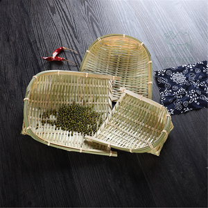 Panier de rangement en bambou tissé à la main plateau en osier de bambou décorations de pendaison de crémaillère en bambou - Product Image 6