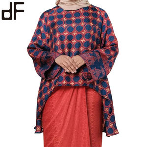 Costume islamique sur mesure, grande taille, style malaisien <span class=keywords><strong>Buju</strong></span> Kurung, design moderne, jupe pour femmes, Kebaya Baju Kurung en satin - Product Image 3