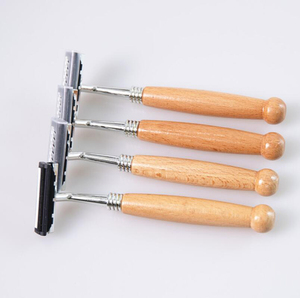 <span class=keywords><strong>Rasoir</strong></span> en bois à 2 lames <span class=keywords><strong>pour</strong></span> hommes, Logo personnalisé, réutilisable, biodégradable, écologique - Product Image 1