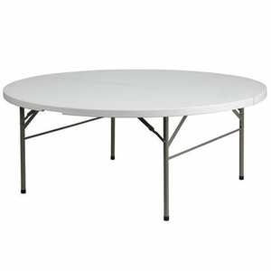 Customized 6ft 72inch HDPE <b>Tabletop</b> 10 Seater Wedding Banquet Dining Foldable Plastic Round Tables for Events Party - Product Image 1