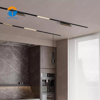 Rail lumineux LED magnétique dimmable pour rail, encastré, suspendu, blanc/noir, DC48V, pour fabricant