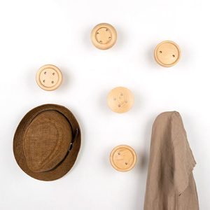 <span class=keywords><strong>Crochet</strong></span> <span class=keywords><strong>mural</strong></span> <span class=keywords><strong>rond</strong></span> en bois de noyer d'érable professionnel de haute qualité - Product Image 5