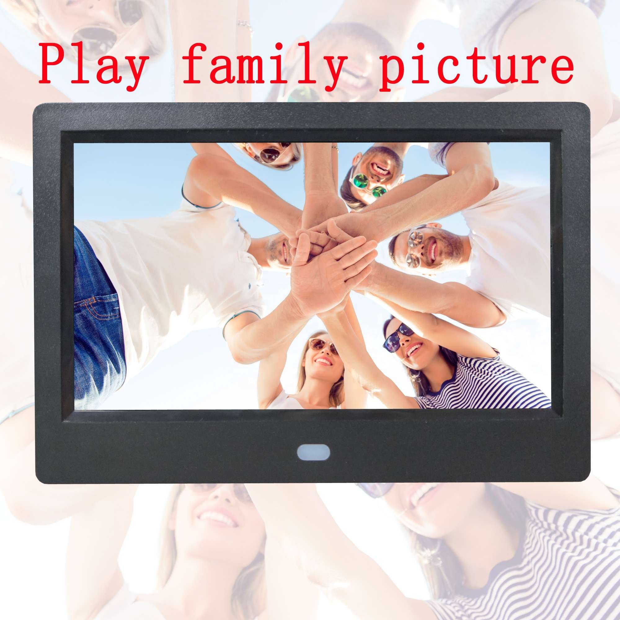 7 pouces Cadre Photo Numérique OEM Usine 1024x600 IPS multifonctionnel Intégré MP3/MP4 télécommande du lecteur