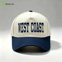 Casquette de baseball en coton à 5 panneaux, imperméable, respirante, bicolore, avec logo brodé 3D, pour la course et le sport, pour hommes, fabrication directe OEM