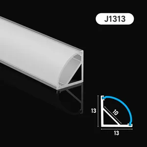 J1313 Perfis de alumínio com ângulo de 90 graus por atacado de fábrica, perfil de extrusão de alumínio para luz de tira LED