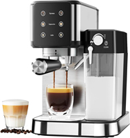 Cafetière expresso automatique à double chaudière Nouvelle machine à vapeur portable italienne numérique intelligente Machine à expresso pour réservoir de lait à domicile
