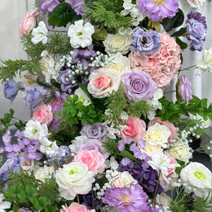 Lumière artificielle couleur blanc violet Rose fleur de soie plante verte gypsophile blanc pour la décoration de mariage centre commercial orientation - Product Image 3