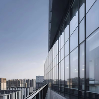 Mur rideau à cadre en aluminium, double vitrage trempé, certifié CE, étanche, coupe-vent, pour bâtiment commercial, taille sur mesure