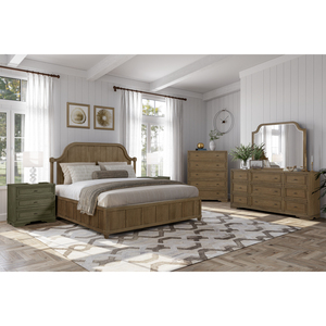 Mesita de noche con 3 cajones, mueble de almacenamiento de madera verde pistacho, muebles de dormitorio - Product Image 5