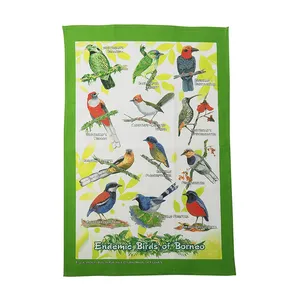 Wholesale 100% cotton silk screen print kitchen tea towels custom design