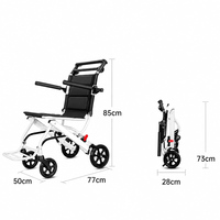Fauteuil roulant manuel Fuenkang blanc, fiable, respirant, autopropulsé, pliable, léger, robuste, en acier au carbone, certifié CE