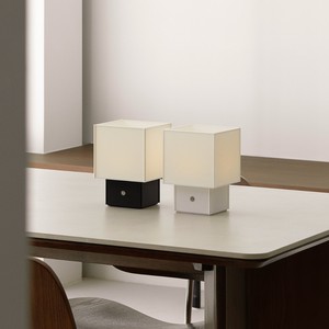 Desk <b>Lamp</b> LED Touch Control Battery Powered White Black Version Home <b>Office</b> Reading Light Geometric Design Portable - Product Image 5