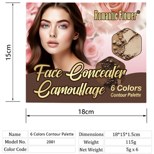 Paleta de Corrector en Polvo de 6 Tonos, Resistente al Agua, Control de Grasa, Larga Duración, para Maquillaje Facial Diario de Mujeres - Product Image 3