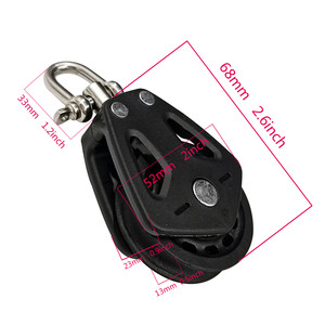 Nuevo accesorio de rueda de guía de Cable de rueda de elevación de polea de nailon negro para rueda de tracción de aparejo de Hardware <span class=keywords><strong>marino</strong></span> para velero - Product Image 6