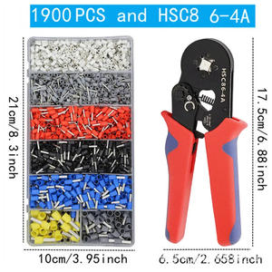 Kit de Terminales Tubulares VE 1900 Piezas, Alicates de Crimpado HSC8 6-4A, Conectores de Cable Industriales de 0.5-12mm, Entrada Frontal de Acero - Product Image 2