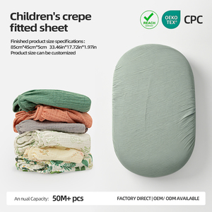 Draps en mousseline douce pour berceau 33,5x17,7x2 po, housse <span class=keywords><strong>de</strong></span> matelas double <span class=keywords><strong>gaze</strong></span> pour panier <span class=keywords><strong>de</strong></span> Moïse, couchage latéral, literie <span class=keywords><strong>de</strong></span> crèche <span class=keywords><strong>de</strong></span> classe A - Product Image 1
