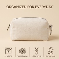 Sac de rangement cosmétique portable en toile personnalisé avec logo brodé Royal Fair, sac de toilette écologique pour femmes