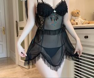 Sexy ondergoed, sexy doorzichtig mesh kant, puur verlangen, verleiding, extra borstkussen, halterrok, uniformpak - Product Image 1