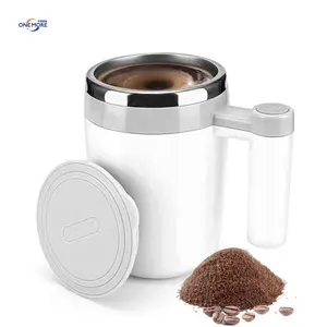 Self Stirring Mug Reusable Coffee Cup Rechargeable Automatic Magnetic Stirring With Lid