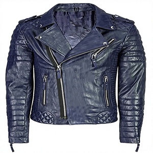 Blouson moto en PU blanc pour homme, coupe ajustée, col rabattu, fermeture éclair, design matelassé, manches classiques, vêtement d'automne - Product Image 2