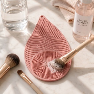 Manufacturer Molding Custom <b>Silicone</b> Beauty Mats Multi Texture Rubber Cosmetic Makeup Brush Cleaner Pad Tool Washable Flexible - Product Image 2