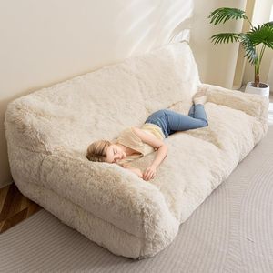 Cama para Mascotas de Peluche Larga y Suave, Espuma Viscoelástica, Extraíble, Sofá de Piso Grande y Cómodo, Sofá Gigante para Perros y Humanos - Product Image 1