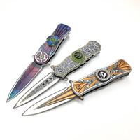 Couteau Gyro à Bout des Doigts Mini Couteaux Pliants Extérieurs EDC Multifonctionnels Réduire le Stress Créatif Portable Lumineux en Acier Inoxydable