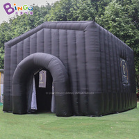 Tente gonflable personnalisée pour événements, grande tente de discothèque gonflable noire avec LED, cube de fête gonflable pour l'extérieur