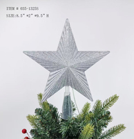 24 cm Kunststoff-Glitzer-Fünfzackiger Stern Christbaumspitze, Bruchsichere Weihnachtsbaum-Sterndekoration für die Feiertage