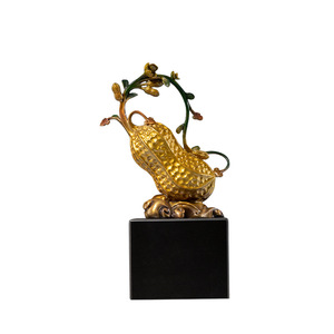 Adorno de Cobre y Latón con Forma Irregular de Cacahuete, Decoración para el Hogar, Decoración de Mesa, Regalo de Año Nuevo - Product Image 1