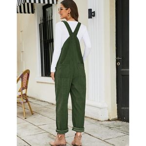 Overol de Pana FOXA para Mujer, Corte Holgado, Tirantes Ajustables, Pierna Ancha, con Bolsillos, 100% Algodón, Lavable, Diseño Sencillo - Product Image 5