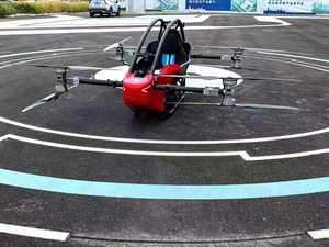 Red Electric Flying Car Aircraft Passenger EVTOL Air Taxi <b>Quadcopter</b> Prototype ultra light part 103 uwant evtol aircraft <b>drone</b> - Product Image 3