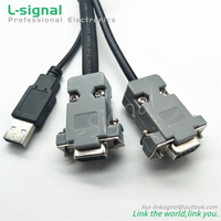 Cable divisor en forma de Y RS232 DB9 a ensamblaje de Cable de señal Serie USB