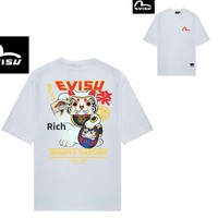 تي شيرت EVISU Fukujin على الطراز الياباني بأكمام قصيرة، تصميم كرتوني، قابل للتنفس، الأكثر مبيعًا، طباعة ثلاثية الأبعاد، عصري، ماركة رائجة، صيفي، قطن نقي