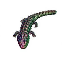 Ornement Caméléon Imprimé en 3D (Nouveauté 2026) – Modèle de Lézard Rampant à Couleurs Dégradées en PLA – Décoration Créative pour Bureau, Étagère et Maison