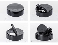 Contenant à condiments en PET, pots à épices, salière et poivrière, bouteille d'emballage en plastique pour épices avec double bouchon à clapet