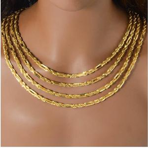 Collar de Moda de Alta Gama con <span class=keywords><strong>Cadena</strong></span> <span class=keywords><strong>Trenzada</strong></span> de Tres Capas, Simple y Personalizado, para Hombre y Mujer, 750, 18k, Accesorios - Product Image 3