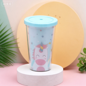 Custom logo Studded 24oz Tumblers Reusable Coffee <b>Plastic</b> Cups <b>Drinkware</b> Bling Double Wall Tumbler with Straw and Lid - Product Image 1