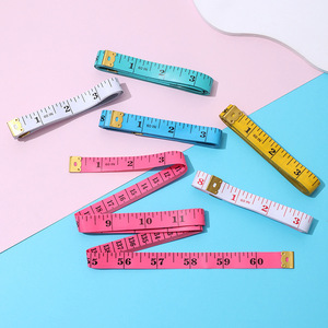 Ruban à mesurer souple en plastique 0-1,5 m, outil de couture portable pour la mesure corporelle, couleur bonbon, fourniture pour artisanat du cuir - Product Image 5
