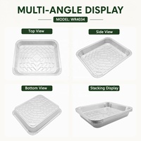 Plaque de cuisson jetable personnalisée pour four, en aluminium argenté de qualité alimentaire, épaissie, grande taille, profonde