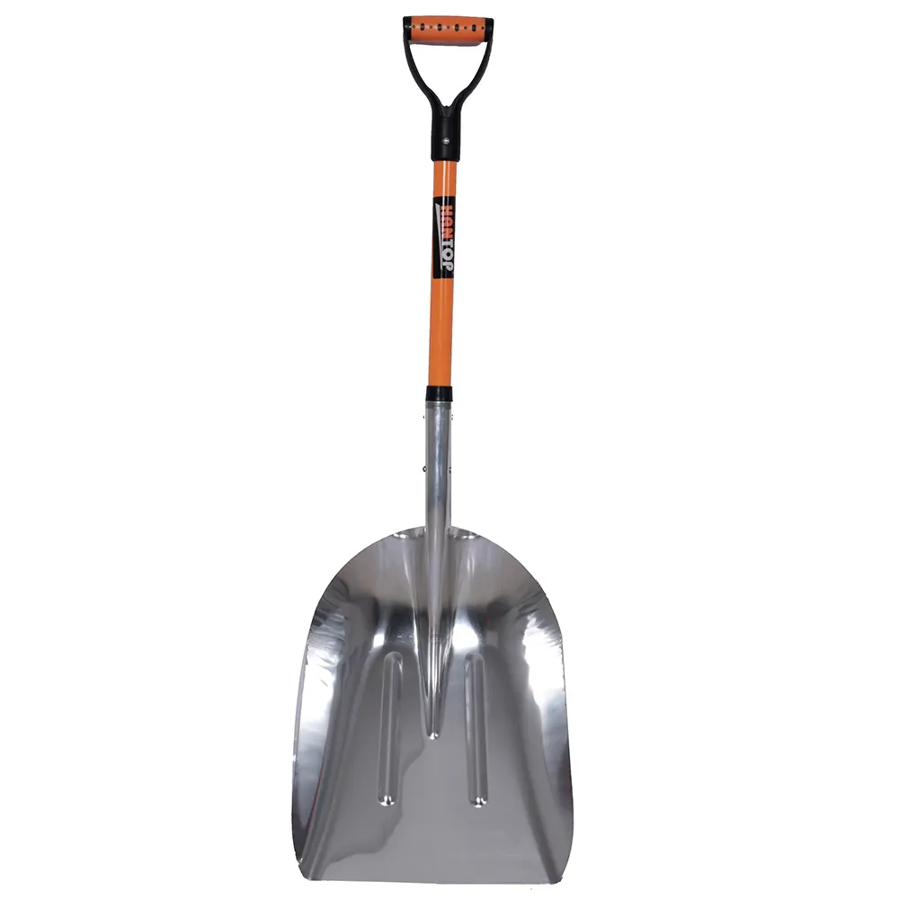 41617 Yutong 10# Aluminium snow shovel Scoop Shovels with fiberglass handle and PB grip