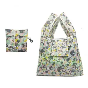 Nouveau logo imprimé polyester sac à main Flora sac fourre-tout pliant réutilisable pour les courses
