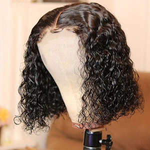 30 Jours De Retour Sans Raison Nouveaute Cheveux Humains <span class=keywords><strong>4</strong></span>*<span class=keywords><strong>4</strong></span> Dentelle Fermeture Perruque Kinky Curly Court Bob Perruques - Product Image 1