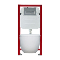 Citernes encastrées mécaniques et pneumatiques modernes à double chasse pour toilettes murales WC