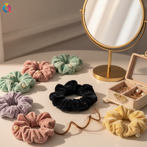 Venta caliente de las mujeres Vintage de lujo de resina perla Pastel Scrunchies Trending Fashion Hair Styling Accesorios al por mayor - Product Image 3