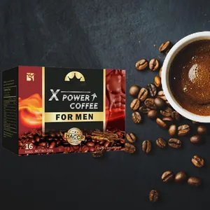 X power coffee للرجال مكافأة للطاقة من القهوة بالأعشاب تعمل على إثارة الجنس قهوة tongkat ali السوداء الفورية للرجال