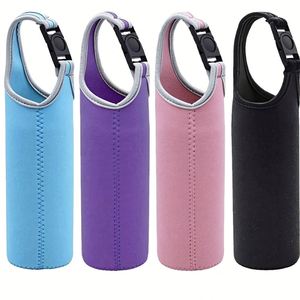 Pochette de transport personnalisée en néoprène avec poignée pour bouteille ou gobelet, compatible avec les bouteilles d'eau sportives de 16 oz à 21 oz - Product Image 1