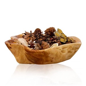 Cocina mano raíz tallado hecho a mano madera caramelo pan fruta centro de mesa decorativo tazón plato para exhibición de mesa decoración del hogar - Product Image 2
