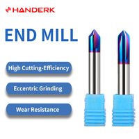 Fraise à chanfreiner en carbure revêtu d'AlTin Hrc65 HANDERK 4/6/8/10mm, fraise à chanfreiner disponible en OEM/ODM pour outil de coupe CNC